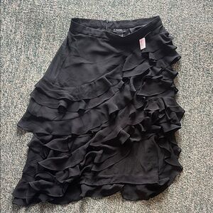 Elegant Black Ruffled Skirt msk size M